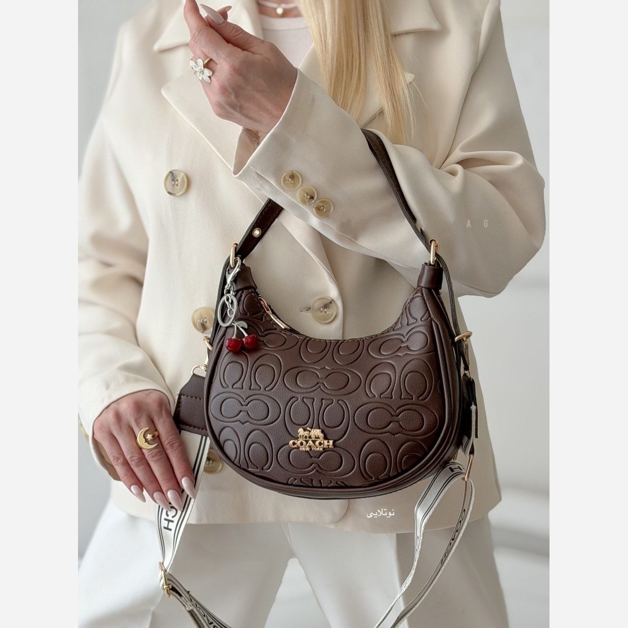 کیف دوشی طرح برند coach گیلاسی