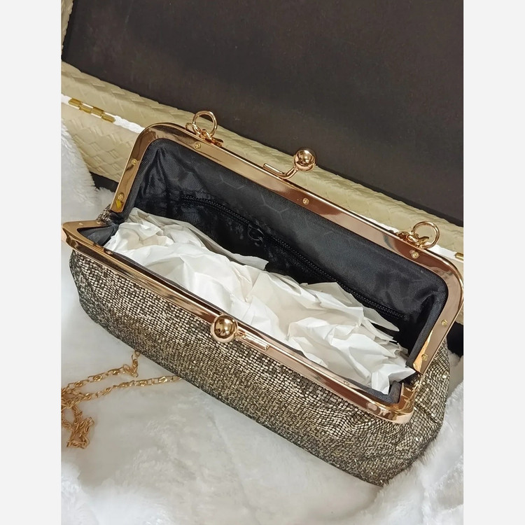 کیف مجلسی زنانه دهنه دار پولکی